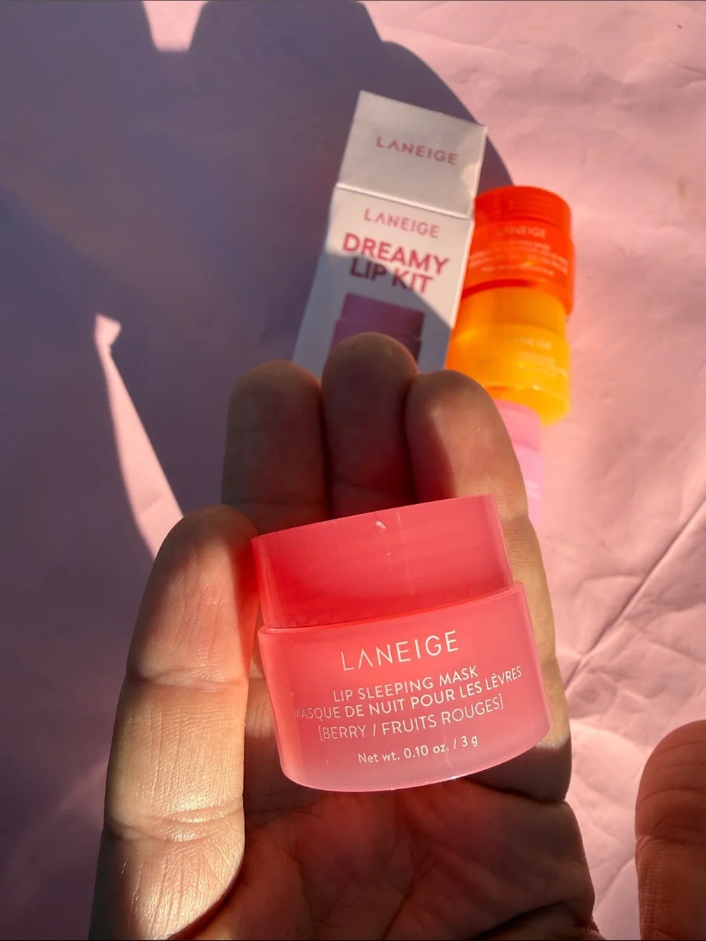 LANEIGE Dreamy Lip Kit lip mask pack of four travel size box slightly dented